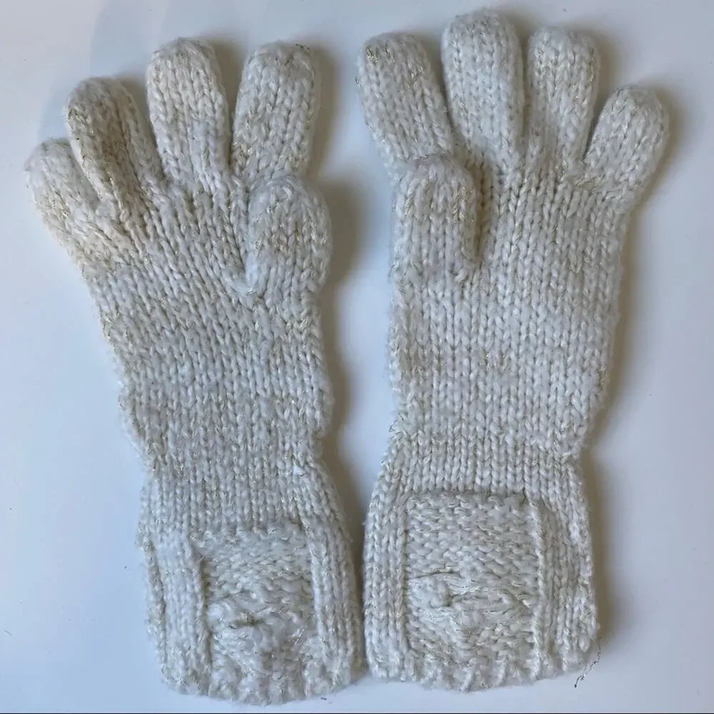Youth Cream + Gold Thread Gloves • Sz 4/6